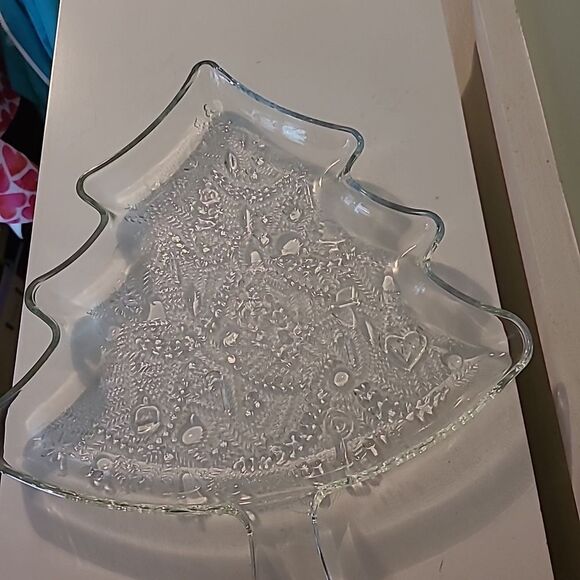 Indiana Glass Christmas Serving Tray #1 - Picture 1 of 9